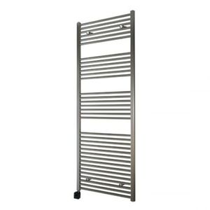 Sanicare elektrische design radiator 60x172 inox-look met Bluetooth en thermostaat links chroom