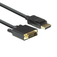 ACT DisplayPort naar DVI Kabel 1,8 m, Full HD 1080P, DP naar DVI-D (24+1 pin) Kabeladapter, Male naar Male Connector Verguld, Sluit een DVI Monitor aan - AC7505