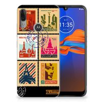 Motorola Moto E6 Plus Siliconen Back Cover Postzegels - thumbnail