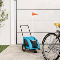 Hondenfietstrailer oxford stof en ijzer blauw - thumbnail