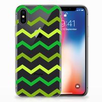 Apple iPhone X | Xs TPU bumper Zigzag Groen - thumbnail