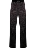 TOM FORD pantalon de pyjama à imprimé léopard - Noir