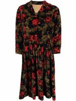 A.N.G.E.L.O. Vintage Cult robe-chemise plissée à fleurs (années 1950) - Marron - thumbnail