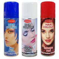 Set 3x kleuren haarverf/haarspray 125 ml - Blauw-wit-rood - Vlag kleuren van Frankrijk - thumbnail