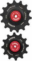 Elvedes derailleurwieltjes 2020098 12T+14T keramisch zwart/rood