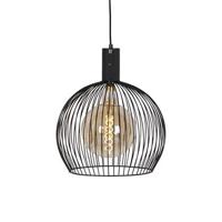 QAZQA Design ronde hanglamp zwart 40 cm - Dos