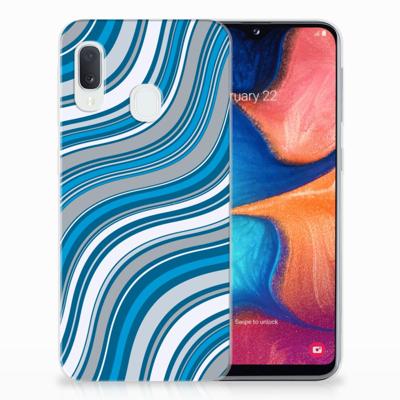 Samsung Galaxy A20e TPU bumper Waves Blue Samsung Galaxy A20e TPU bumper Waves Blue