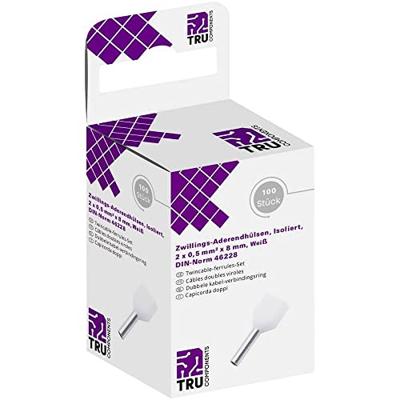 TRU COMPONENTS T1906C152 dubbele draadeinde 0,50 mm² deels geïsoleerd wit 100 st
