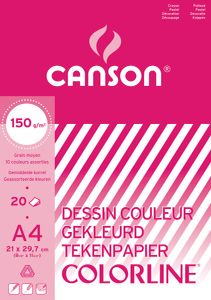 Canson gekleurd tekenpapier Colorline ft 21 x 29,7 cm (A4)