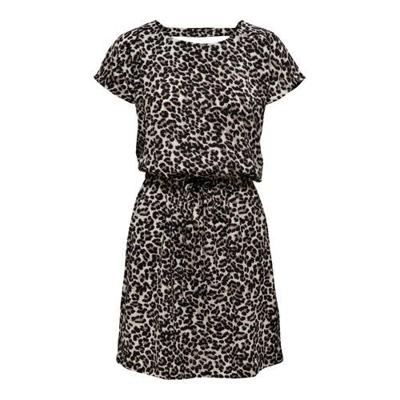 ONLY jurk met panterprint beige/ zwart