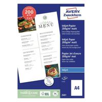 Avery-Zweckform 2681 2681 Inkjet printpapier DIN A4 200 g/m² 50 vellen Dubbelzijdig bedrukbaar - thumbnail