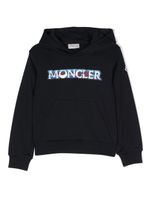 Moncler Enfant hoodie en coton à logo imprimé - Bleu - thumbnail