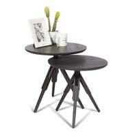 Ronde Bijzettafels Lance (set van 2)  | Melamine  | Melamine | Zwart