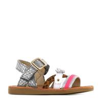 Shoesme CS21S009-B leren sandalen met dierenprint zilver/multi