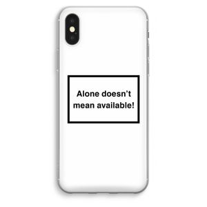 Alone: iPhone XS Max Transparant Hoesje