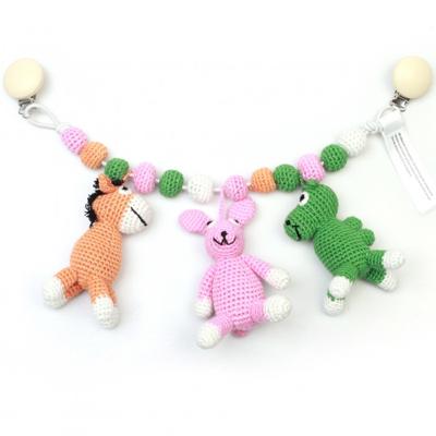 natureZOO kinderwagenspanner (ezel, konijn, kameel) gehaakt 40 cm multicolor