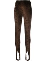 Nanushka legging en velours Carminda à effet froissé - Marron - thumbnail