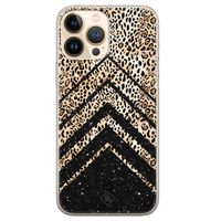 iPhone 13 Pro Max siliconen hoesje - Chevron luipaard