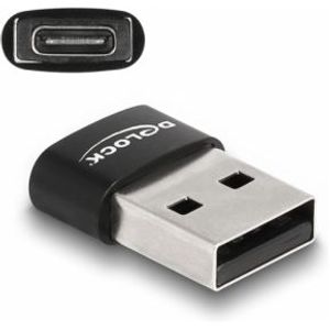 Delock 60002 USB 2.0 Adapter USB Type-A male naar USB Type-C female zwart