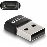 Delock 60002 USB 2.0 Adapter USB Type-A male naar USB Type-C female zwart - thumbnail