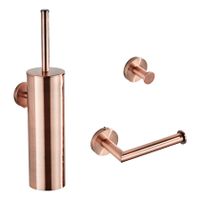 Saniclear Copper toilet accessoire set incl toiletborstel rolhouder en haak geborsteld koper