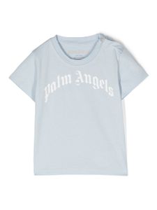 Palm Angels Kids t-shirt en coton à logo - Bleu