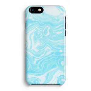 Waterverf blauw: iPhone 8 Volledig Geprint Hoesje