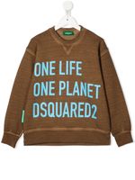 DSQUARED2 KIDS sweat à slogan imprimé - Marron