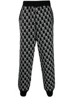 We11done pantalon de jogging en maille intarsia - Noir