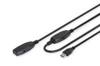 Digitus USB-kabel USB 3.2 Gen1 (USB 3.0 / USB 3.1 Gen1) USB-A stekker, USB-A bus 20.00 m Zwart Afgeschermd, Afgeschermd (dubbel) DA-73107 - thumbnail