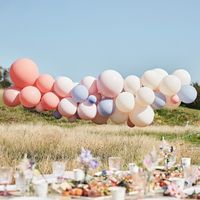 Ballonnenboog Chique Blush, Nude & Blauw - thumbnail