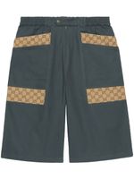 Gucci logo-print bermuda shorts - Gris - thumbnail