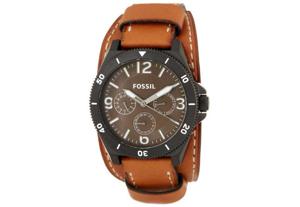 Horlogeband Fossil BQ2054 Onderliggend Leder Bruin 22mm