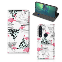 Motorola G8 Plus Hoesje maken Flamingo Triangle