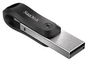 SanDisk iXpand™ Flash Drive Go USB-stick smartphone/tablet Zwart, Zilver 64 GB USB 3.2 Gen 1 (USB 3.0), Apple Lightning