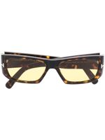 TOM FORD Eyewear lunettes de soleil à monture rectangulaire - Marron - thumbnail