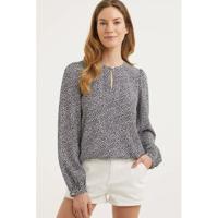 ESPRIT Women Casual top met all over print blauw