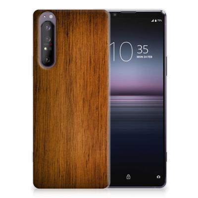 Sony Xperia 1 II Bumper Hoesje Donker Hout Sony Xperia 1 II Bumper Hoesje Donker Hout