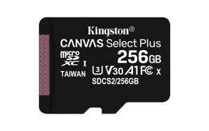 Kingston Technology 256GB micSDXC Canvas Select Plus 100R A1 C10 enkel pakket zonder ADP