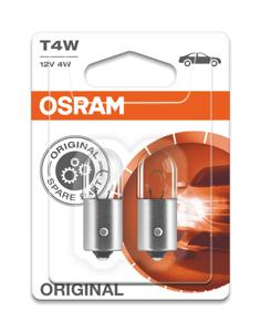 Gloeilamp T4W Original [12V] (2 st.) OSRAM, Spanning (Volt)12V, u.a. für Mercedes-Benz, VW, Peugeot, Porsche, Suzuki, Hyundai, Chrysler, Mitsubishi, P