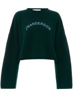 JW Anderson pull crop à logo imprimé - Vert