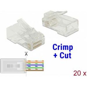 Delock 86451 RJ45 Krimp+Cut-stekker Cat.5e UTP 20 stuks