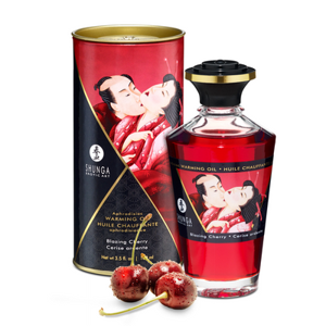 Shunga Aphrodisia Oil - Blazing Cherry - 3.5 fl oz / 100 ml