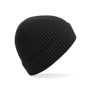 Ribbed beanie wintermuts in het zwart