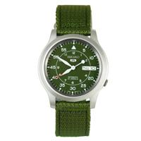 Seiko 5 Automatisch Staal Horloge Voor Mannen + Groen Canvas...