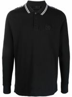 Philipp Plein polo en coton à bande logo - Noir