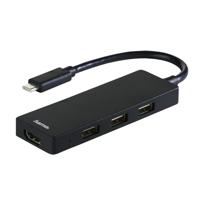 Hama 00135762 interface hub USB 2.0 Type-C 480 Mbit/s Zwart