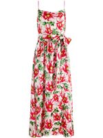 alice + olivia robe mi-longue en soie à fleurs - Rose - thumbnail