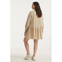 Simply Be trapeze jurk met plooien beige