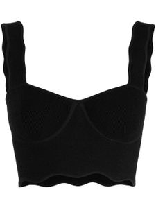 Galvan haut-bustier crop à ourlet festonné - Noir